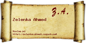 Zelenka Ahmed névjegykártya